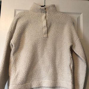 AERIE SHERPA BUTTON-FRONT PULLOVER